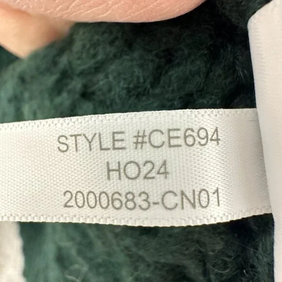 J. Crew Women's Green Oversized turtleneck sweater in textured yarn L/XL NWT - Picture 2 of 6